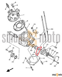 Uszczelniacz zaworu wydechowego (29L), Yamaha DT 125 / RD 350 / TDR 125 / TDR 250 / TZR 125 / TZR 250