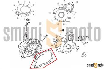 Uszczelka pokrywy sprzęgła, Derbi Senda Baja / Cross City 125 4T '06-12