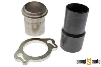 Króciec (flansza) wydechu Yasuni R3, zestaw, enduro - SM, Minarelli AM / Derbi (EBS / EBE / D50B)