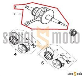 Wal korbowy, Peugeot Satelis 125 EFI 4T C E3 '06-07