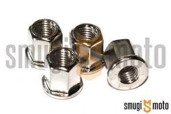 Nakrętki długie, chromowane Mokix M7x1, (4 szt.) Aprilia / Derbi / Gilera 2006- (D50B)