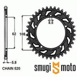 Zębatka tylna Sunstar [520] Aprilia RS 125 '93-05 / Pegaso 125, Cagiva Mito 125 (różne rozmiary)