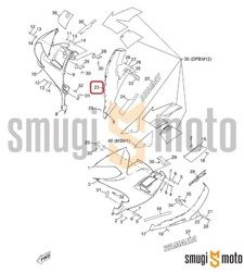 Owiewka dolna (pług), biała, Yamaha TZR 50 '10-11, do koloru DPBM12 (niebieski) (prawy/lewy)