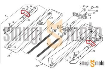 Panewka przedniego zawieszenia, górna, Aprilia RX-SX 50 '06-10, Derbi Senda SM / R RDR  '03-08, Gilera GP1 125/250 '06
