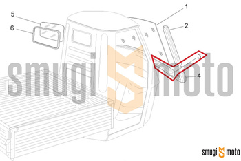 Uszczelka dolna szyby przedniej, Piaggio APE 50 '09-