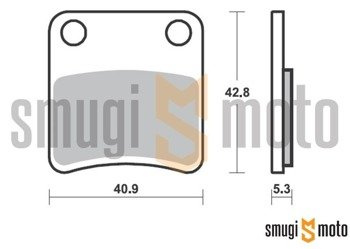 Klocki hamulcowe SBS S20/2 Street Standard Ceramic (np. blokada zawieszenia / hamulec postojowy Piaggio MP3)
