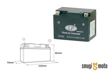 Akumulator Landport 12V 5Ah, SLA12-4S (MS SLA 12-4S) (YTX4L-BS), bezobsługowy, zalany, np. KTM EXC 525 + 30zł kaucja