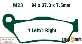 Klocki hamulcowe skuterowe EBC M23 Organic