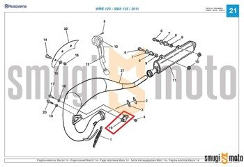 Mocowanie dyfuzora / silentblock, Husqvarna SMS / WRE 125
