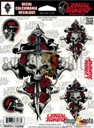 Naklejki czaszki, róże i sztylet 15x20cm