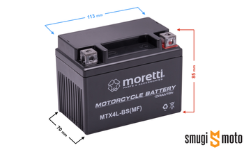 Akumulator Moretti YTX4L-BS (żelowy) + kaucja 30 zł