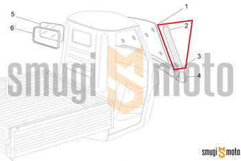 Uszczelka boczna szyby przedniej, Piaggio APE 50 '09-