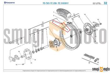 Szprycha koła tylnego, Husqvarna TXC 250 '11- / TE 310 (prawa / lewa)