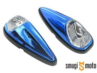 Kierunkowskazy STR8 Custom LED, niebieskie / białe szkło