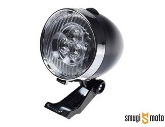 Lampa rowerowa retro WM, przednia, 3 diody LED, czarna