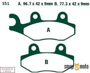 Klocki hamulcowe skuterowe EBC S51 Organic