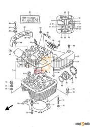 Tulejka centrująca w głowicy, lewa, Suzuki LS 650 Savage