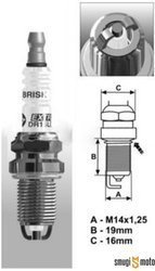 Świeca zapłonowa Brisk Extra DR17LDC-1 (NGK-ZFR5F)