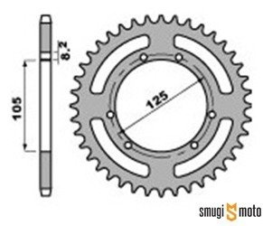 Zębatka tylna PBR [420], Derbi Senda / Aprilia RX / Peugeot XP6 (105mm) (różne rozmiary)
