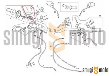 Pokrywka pompy hamulca przedniego z membraną i śrubkami, Aprilia, Derbi DRD Pro