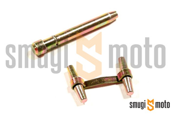 Zestaw mocujący klocki hamulcowe (blaszka + bolec + zabezpieczenie) przedniego zacisku, np. Aprilia RS / SR 50 (zacisk Brembo)