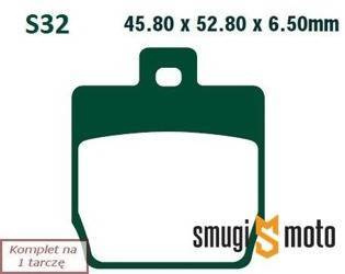 Klocki hamulcowe skuterowe EBC S32 Synth Metal, np. Yamaha Aerox tył / Yamaha Slider przód