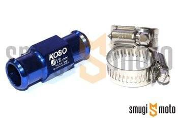 Adapter czujnika temperatury bez czujnika Koso, PT1/8, na wąż d.18mm
