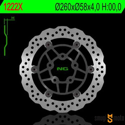 Tarcza hamulcowa NG wave, przód, pływająca, Kawasaki J 125-300 '14-20, Kymco Agility / Downtown 125-300 '09-20 (260x58x4mm)(5x10,5mm)