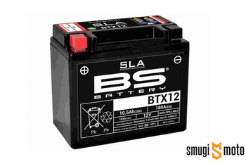 Akumulator SLA BS BTX12 (YTX12-BS) 12V 10AH (152x88x131mm) - bezobsługowy / zalany + kaucja za stary akumulator