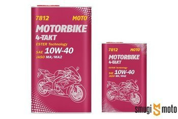 Olej silnikowy Mannol Motorbike 4T 10W40 ESTER + MA2 Syntetyk - metalowa puszka (różne pojemności)
