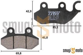 Klocki hamulcowe TRW S28 Organic, np. Peugeot Tweet 50 - 125 '10-21