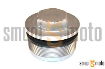 Korek / zatyczka / śruba rury amortyzatora, Derbi Cafe 125 / Cross City 125 / Mulhacen Cafe 125 / Terra 125 / Senda X-Race 50 / X-Treme 50, Gilera RCR / SMT
