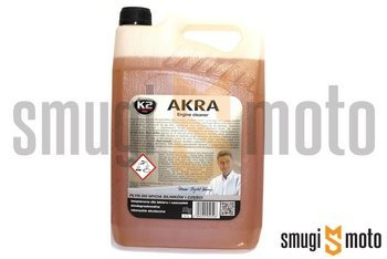 Preparat do mycia silników K2 AKRA 5L, zastosowanie: maszyny, metalowe elementy, narzędzia, silniki; biodegradowalny, nie pozostawia osadów