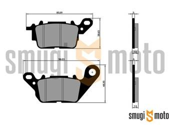 Klocki hamulcowe Polini organic, przednie, Yamaha NMax 125-155 '15-