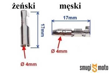 Konektor uniwersalny okrągły d.4mm, 1-pin, z krótką izolacją (różne kolory)