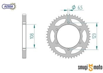Zębatka tylna AFAM [428] 49z, Derbi GPR 125 4T 2009-2012