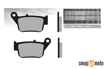 Klocki hamulcowe Brenta / Novascoot, tył, Yamaha YP 250 X-MAX III '14-16