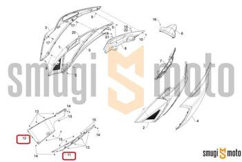 Pług / połówka pługu, Aprilia SRV 850 '12-13, czarny mat lakierowany (prawy / lewy)