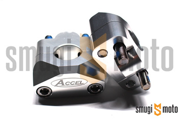 Adapter kierownicy Accel, srebrne, dół 22mm / góra 22mm, wysokość 20mm