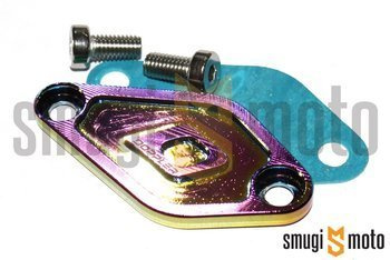 Zaślepka dozownika Doppler, tytanowo - niebieska, Minarelli AM / Derbi EBS / D50B