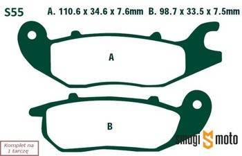 Klocki hamulcowe skuterowe EBC S55 Organic (np. Honda CBR 125 przód, Tekken)