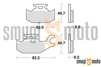 Klocki hamulcowe TRW Organic M07, Suzuki Burgman UH 125 / 200 '07- tył, UX 125 / 150 Sixteen '08-12, Bennelli Caffe Nero 250 '08-