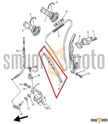 Ślizg łańcucha rozrządu, przedni, Yamaha WR/YZ 400F '98-00, WR/YZ 426F '01-02