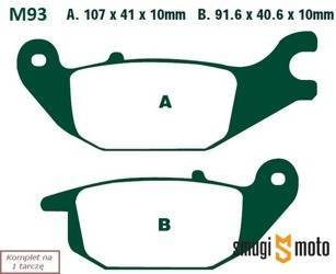 Klocki hamulcowe skuterowe EBC M93 Organic (np. tył CBR 125 '04-10)