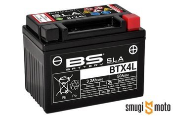 Akumulator BS BTX4L (YTX4L-BS, YT4L-BS) 12V 3AH 114x71x86mm, bezobsługowy, zalany (50A) + KAUCJA 30 zł