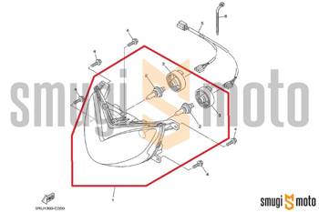 Headlight assy, Yamaha YP 400 Majesty '05-08 (GBR, IRL, RPA) - WYCOFANY Z PRODUKCJI