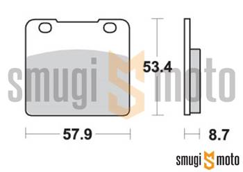 Klocki hamulcowe SBS M26 Street Excel Sinter, złote