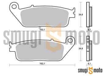 Klocki hamulcowe SBS M37 Street Excel Sinter, złote