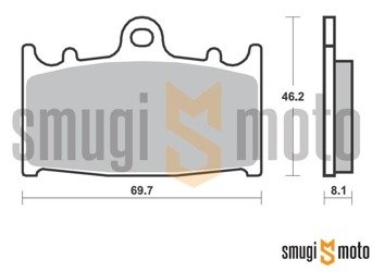 Klocki hamulcowe SBS M38 Street Excel Sinter, złote