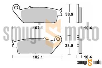 Klocki hamulcowe SBS M46 Street Excel Sinter, złote